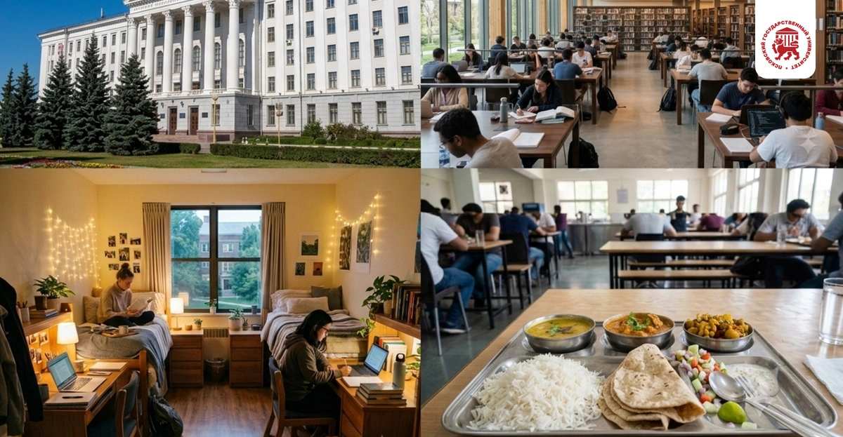 Indian Food, Hostel and Campus Facilities at Pskov State University